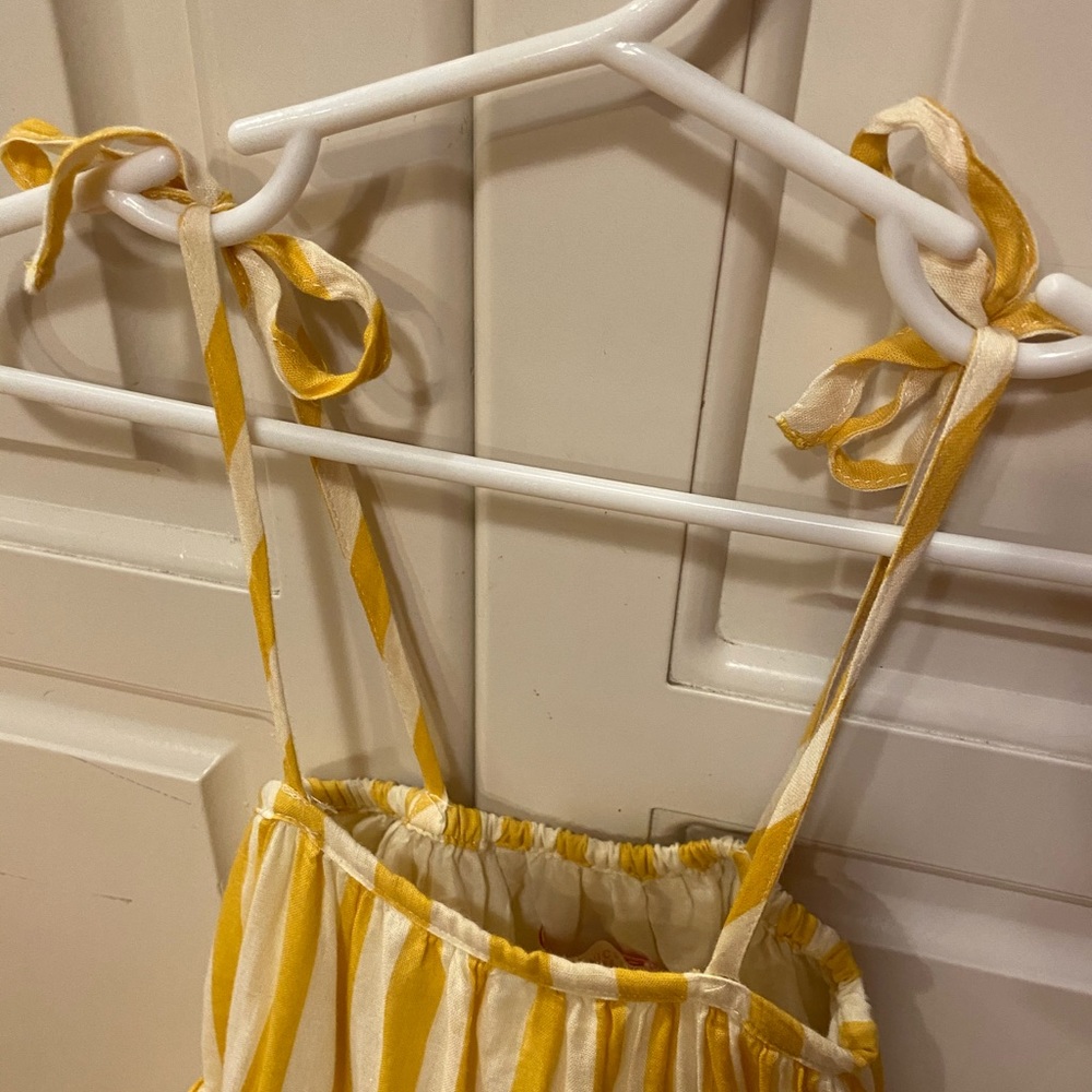 Pink Chicken Yellow Striped Dress